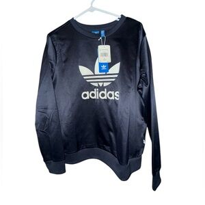 NEW Adidas Navy Satin Crewneck